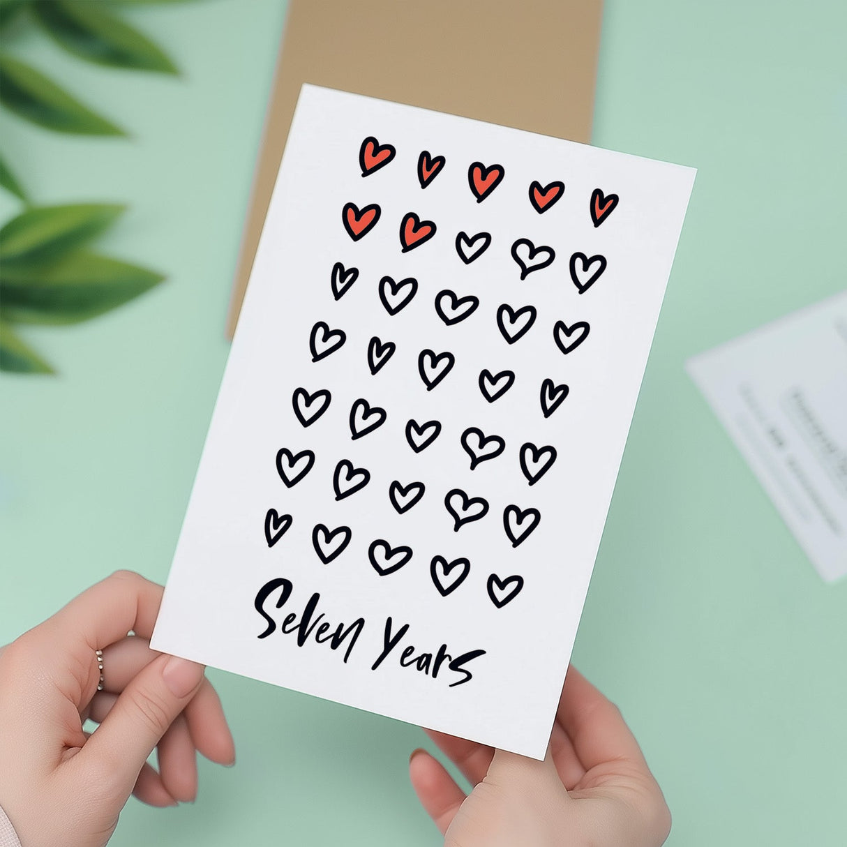 7th Wedding Anniversary Card for Wife Husband Boyfriend Girlfriend Seven Year