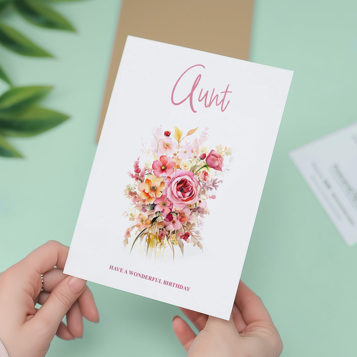 Luxury Aunt Birthday Card Flower Design For Her Special Day