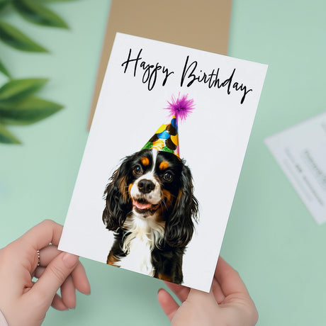 King Charles Spaniel Birthday Card for Her Him Mum Dad Sister Brother Friend
