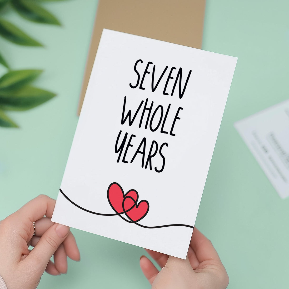 7 Year Anniversary Card for Husband Wife Boyfriend Girlfriend Wedding Gift