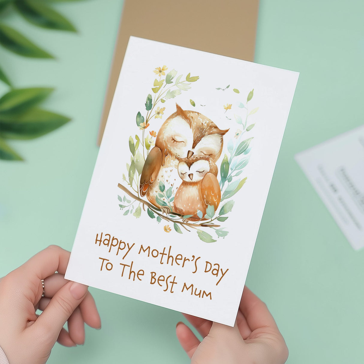 Mothers Day Card Cute Owls For Mum Mom Mummy Happy Mothering Sunday