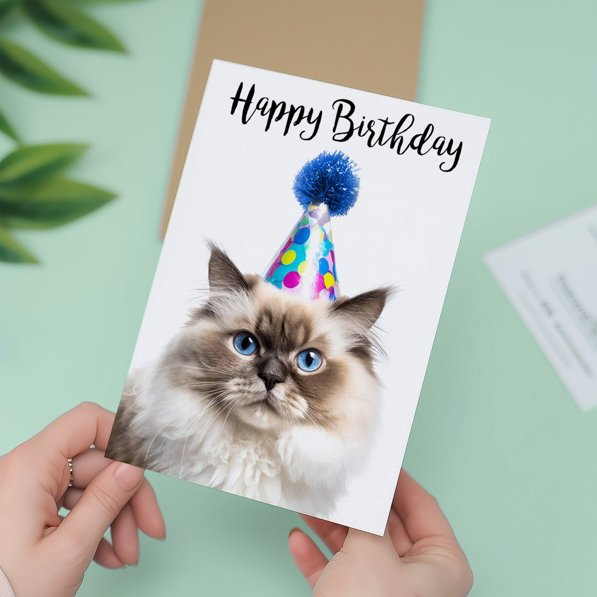 Birthday Card for Her Him Friend Mum Dad Sister Brother Ragdoll Cat Fun Card