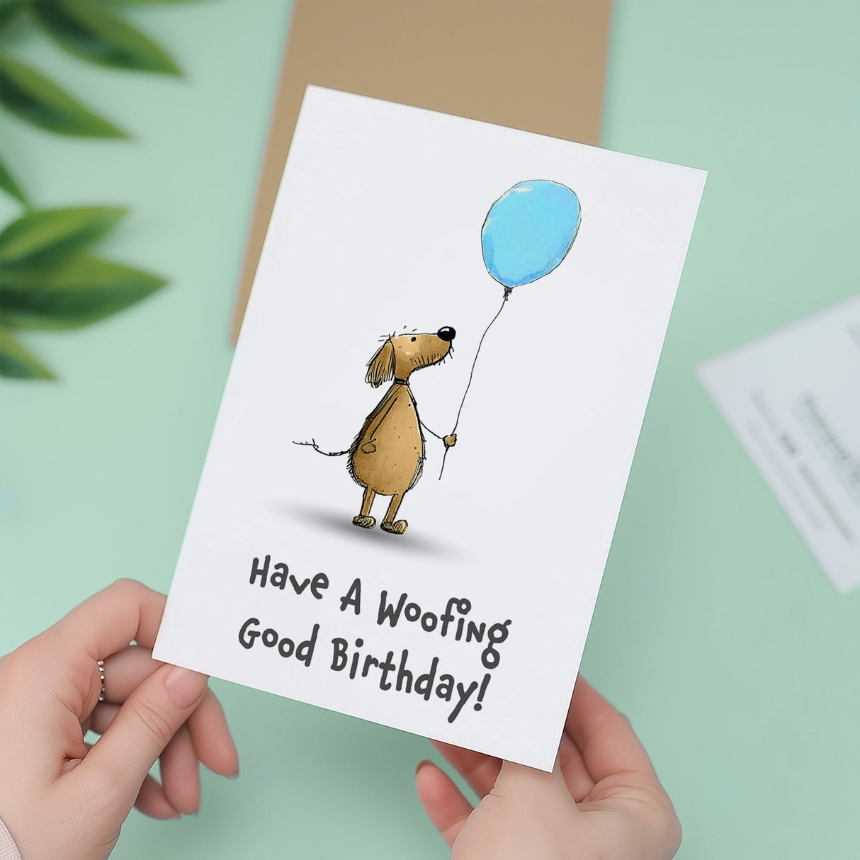 Cute Dog Birthday Card for Children Boy Girl Kids Woofing Good Fun