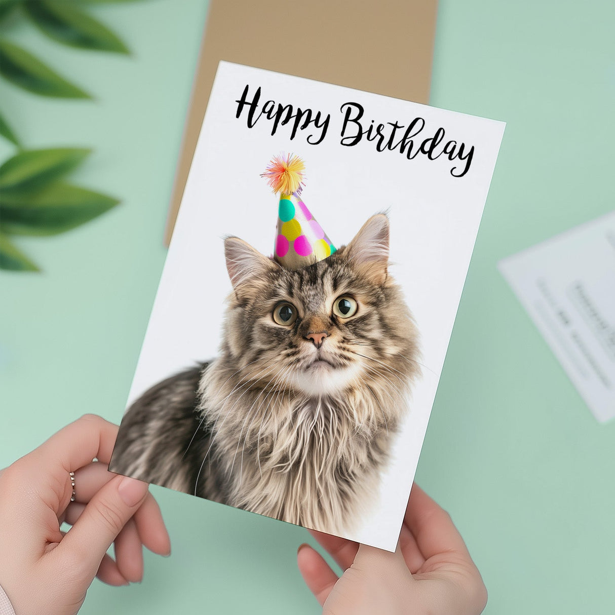 Persian Longhair Cat Birthday Card For Anyone Friend Son Daughter Him Her