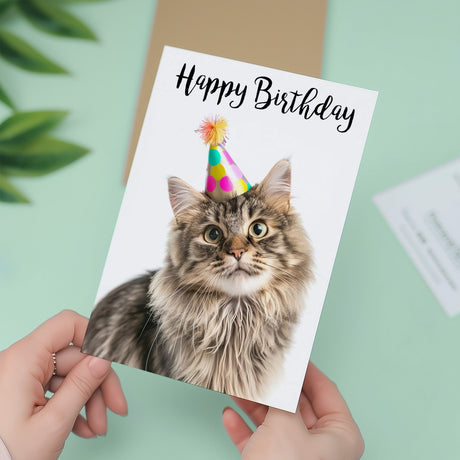 Persian Longhair Cat Birthday Card For Anyone Friend Son Daughter Him Her