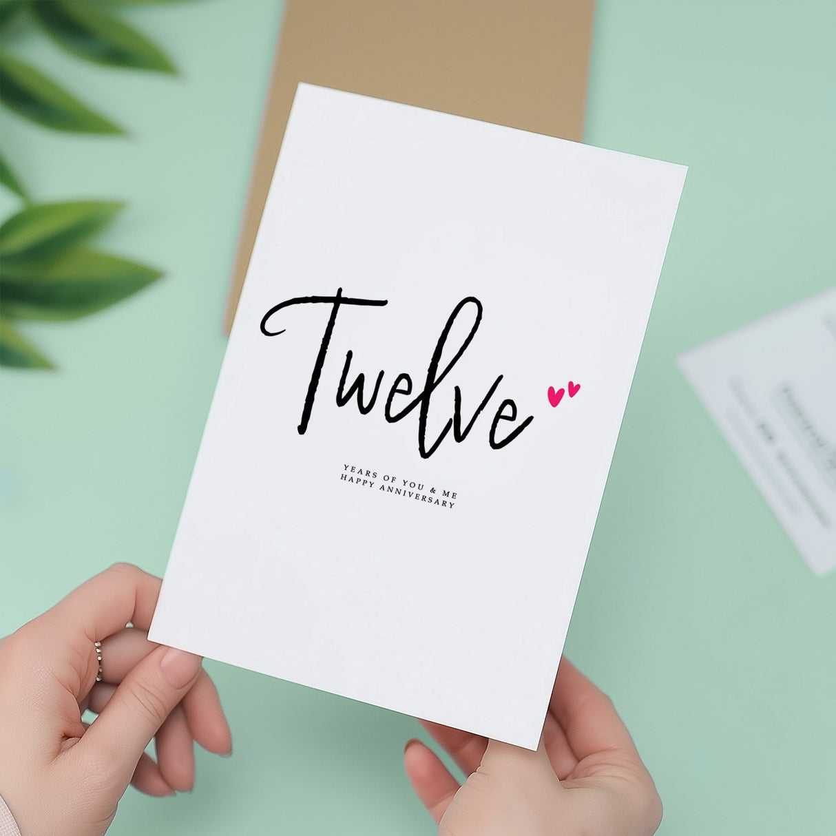 12 Year Anniversary Card for Husband Wife Boyfriend Girlfriend Wedding