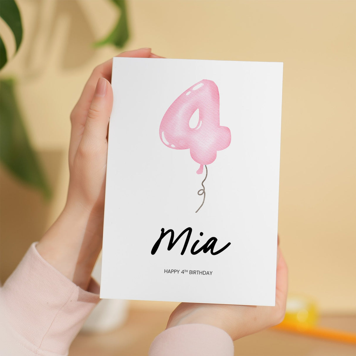 Personalised 4th Birthday Card For Girl Happy 4th Birthday