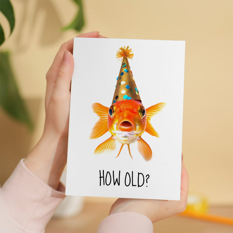 Birthday Card Funny Gold Fish For Him Her Dad Mum Brother Sister Friend Fishing