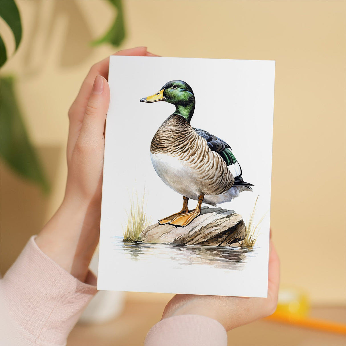 Duck Notelet Card All Occasions Birthday Easter Thank You For Her Him 5x7 A6 A7