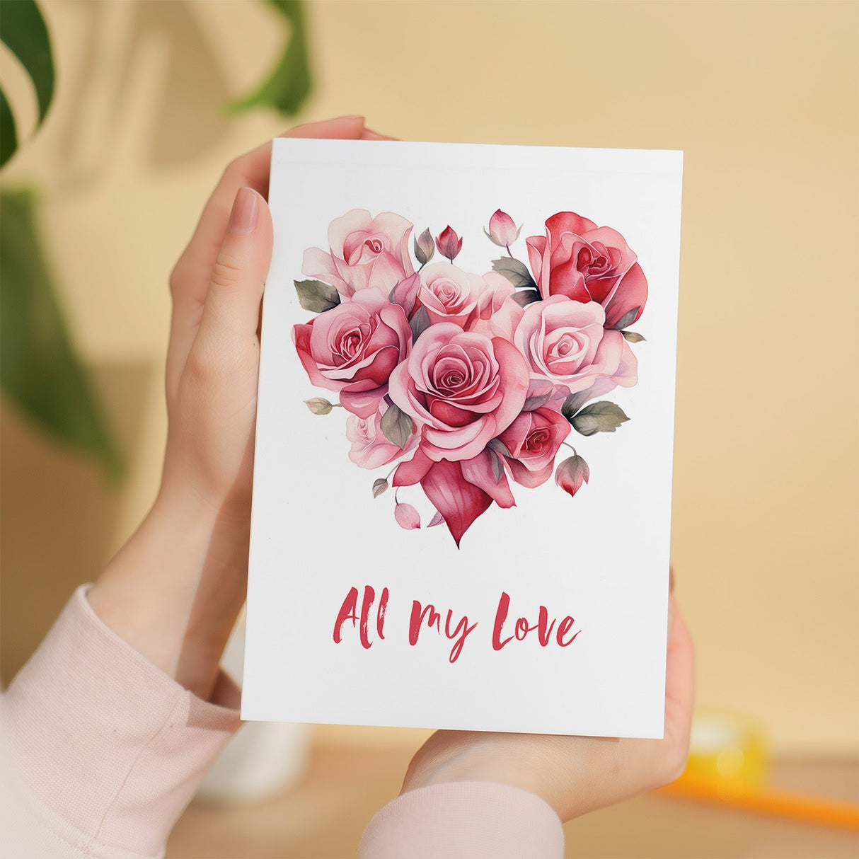 Anniversary Valentines Card for Wife Husband Boyfriend Girlfriend Flower Heart