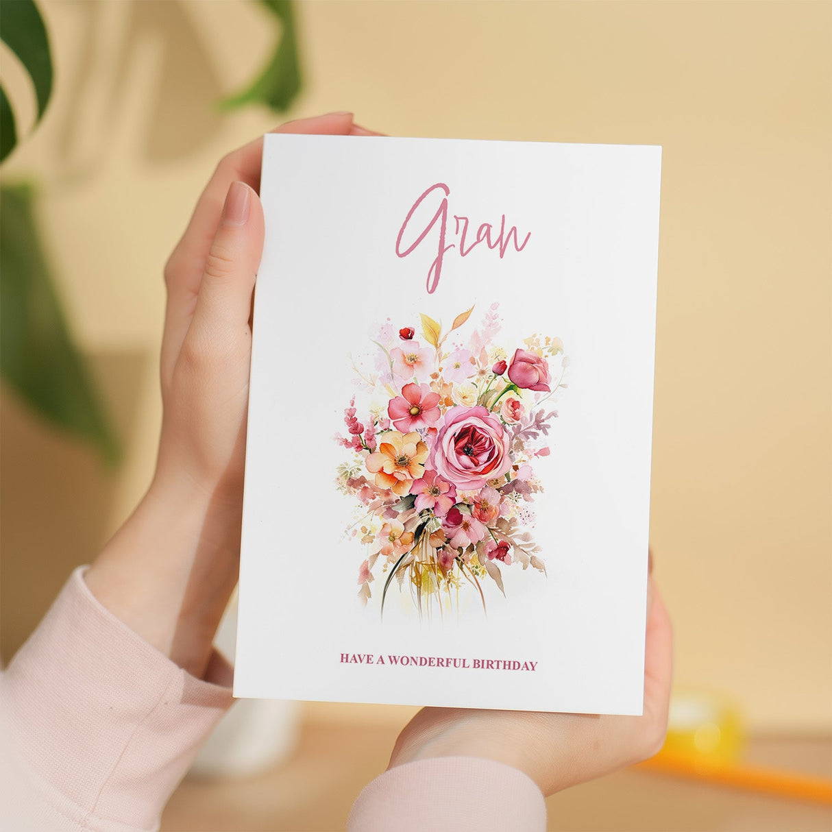 Gran Birthday Card Luxury Flower Design Birthday Card for Loved One