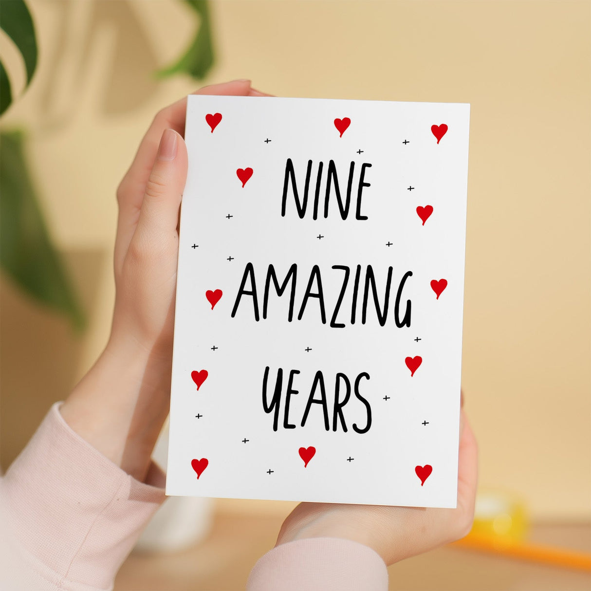 9 Year Anniversary Card for Wife Husband Boyfriend Girlfriend Wedding