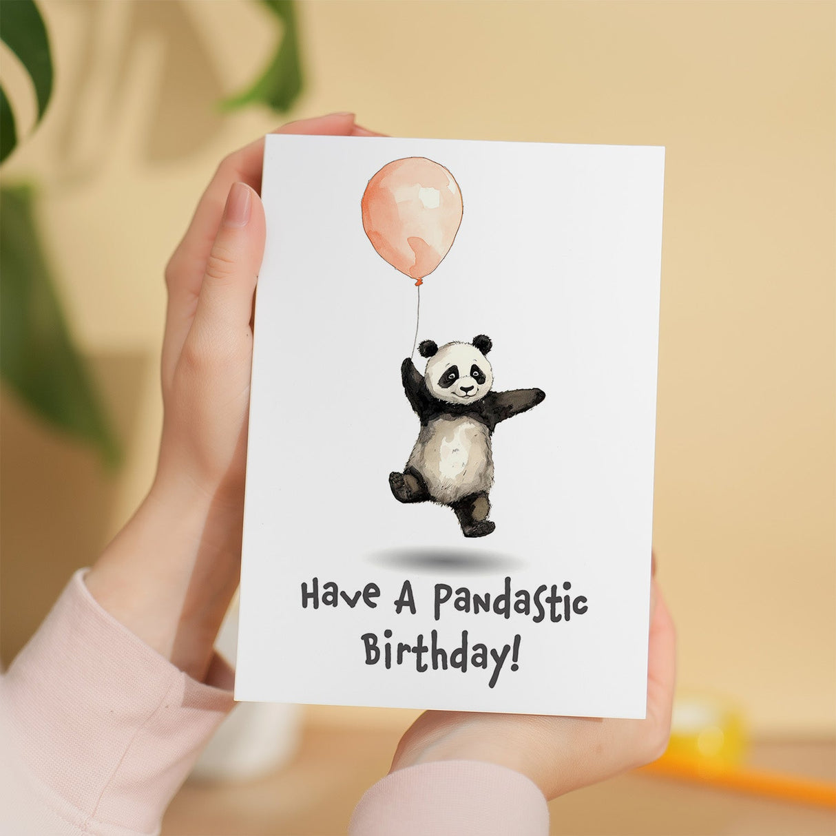 Kids Birthday Card Cute Panda Fun for Boys and Girls Child Celebration