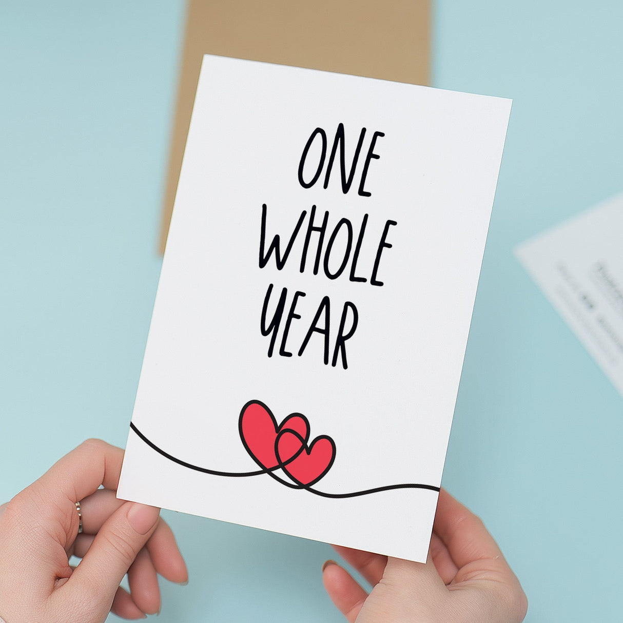 1 Year Anniversary Card for Husband Wife Boyfriend Girlfriend First Wedding