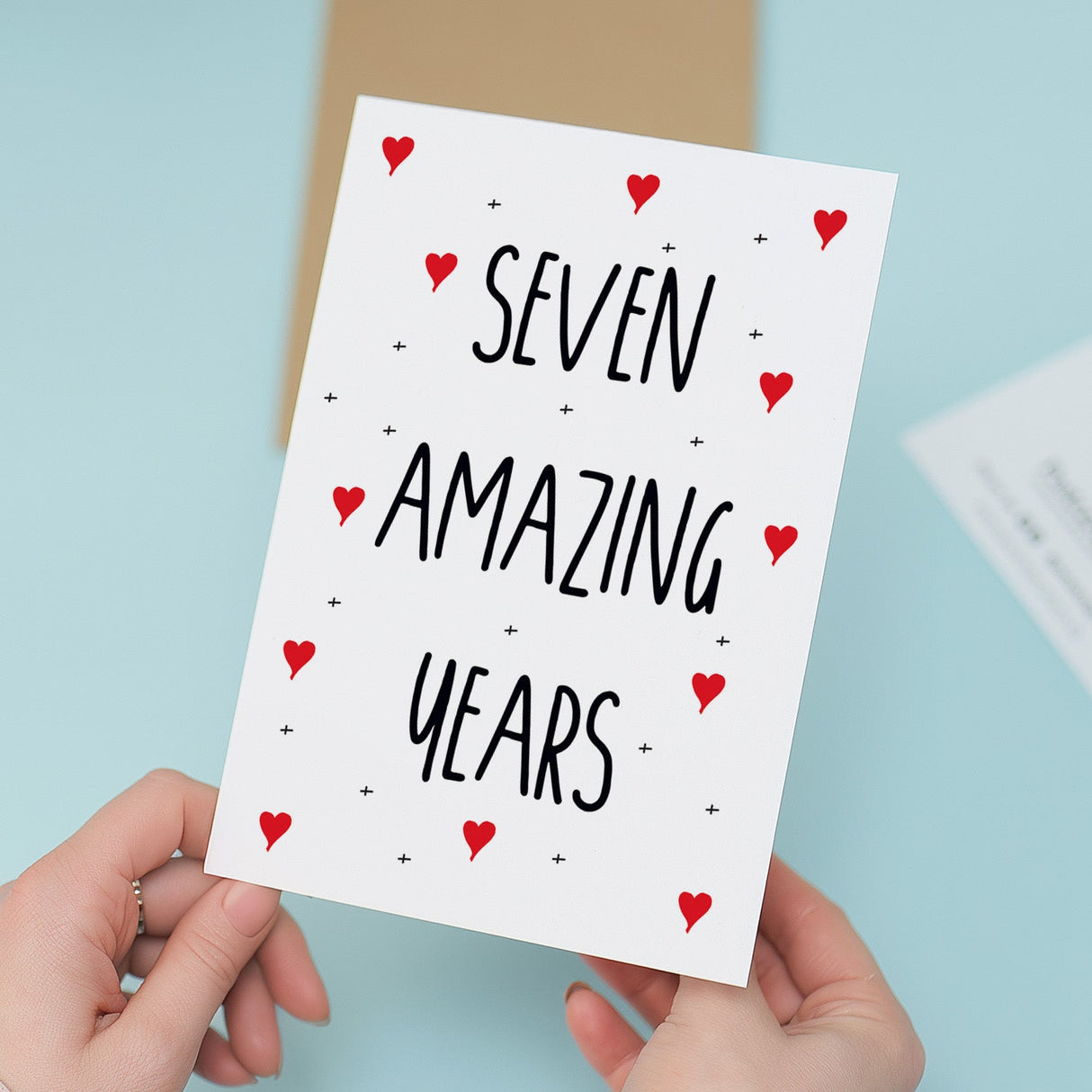 7 Year Anniversary Card For Wife Husband Boyfriend Girlfriend 7th Wedding Gift
