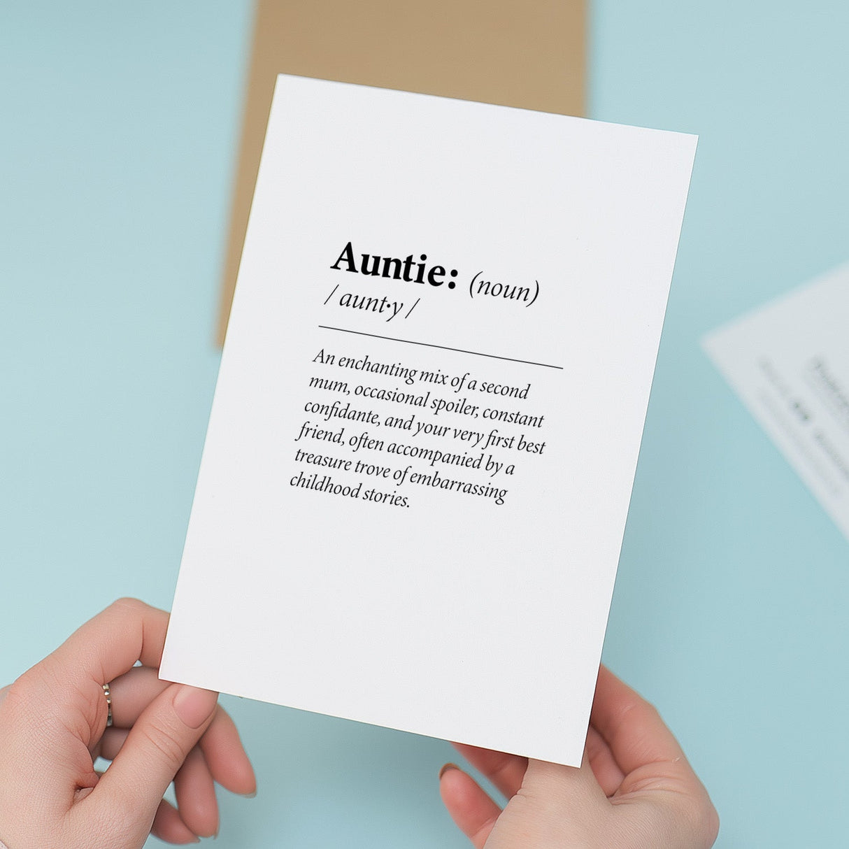 Auntie Birthday Card Fun Dictionary Quote Custom Message Funny