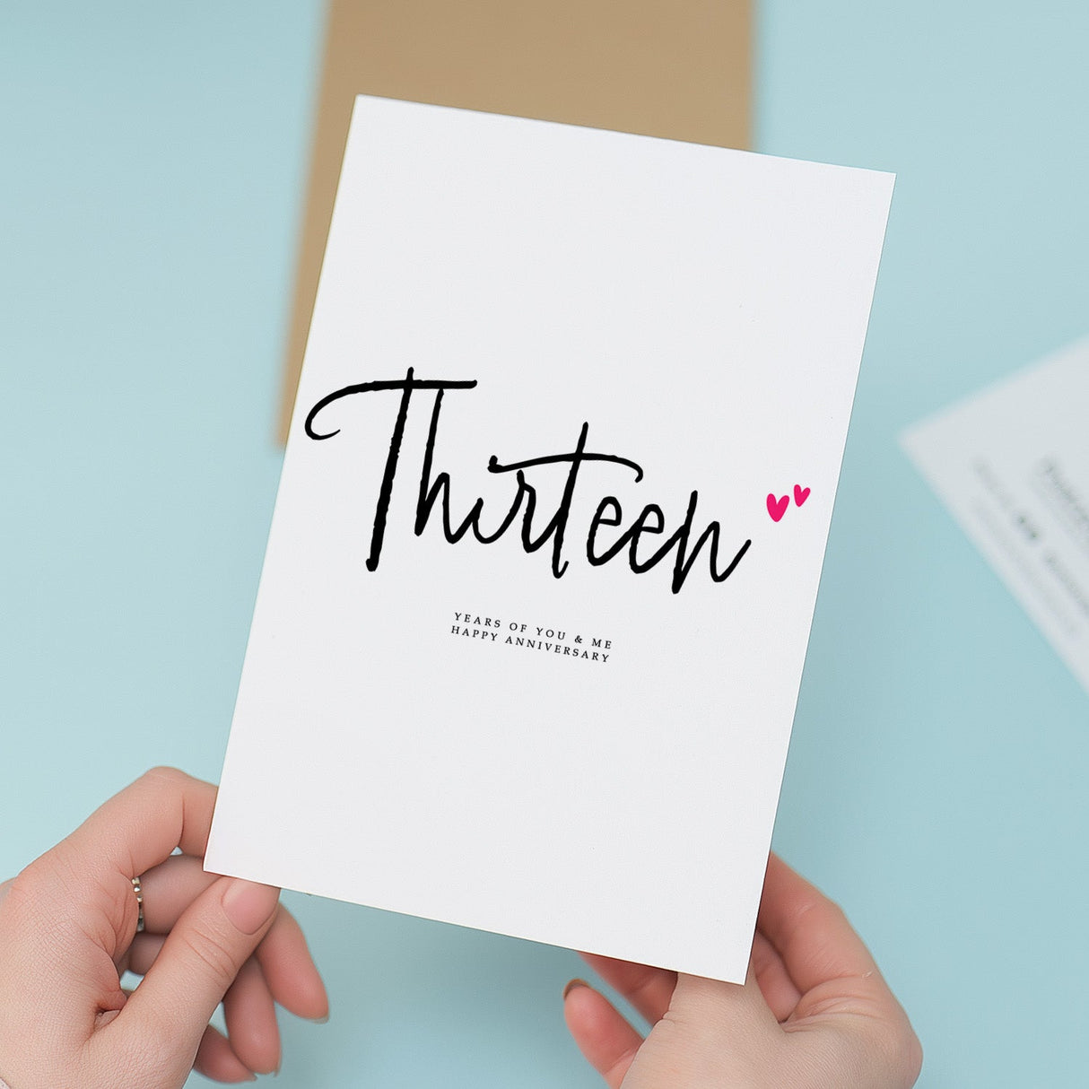 13 Year Anniversary Card for Husband Wife Boyfriend Girlfriend Wedding