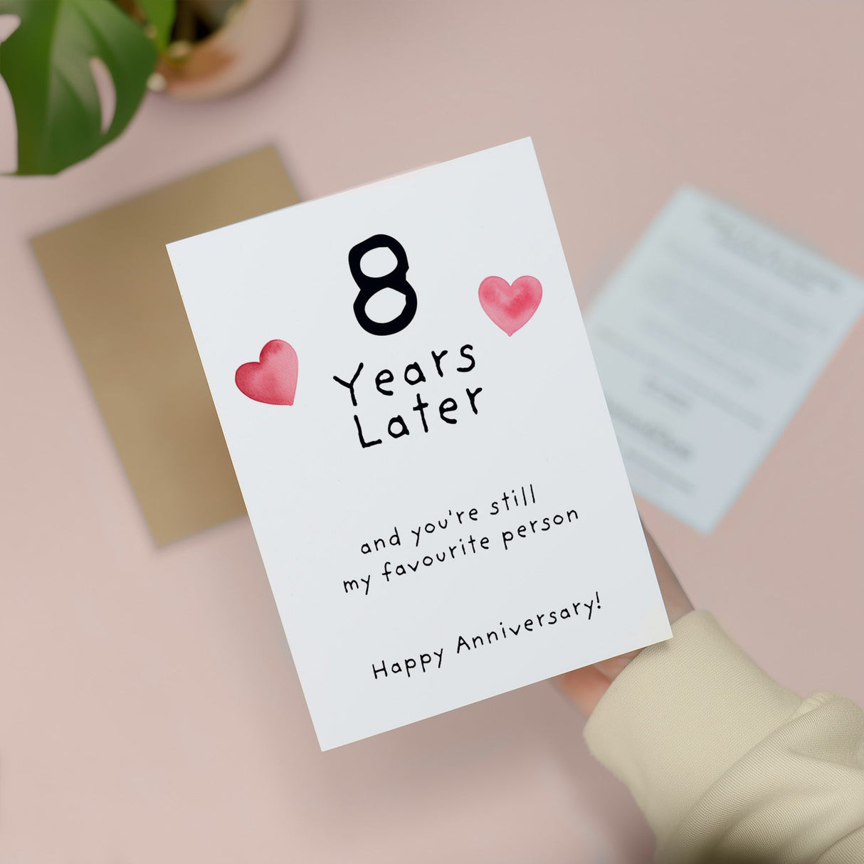 8th Wedding Anniversary Card for Wife Husband Boyfriend Girlfriend
