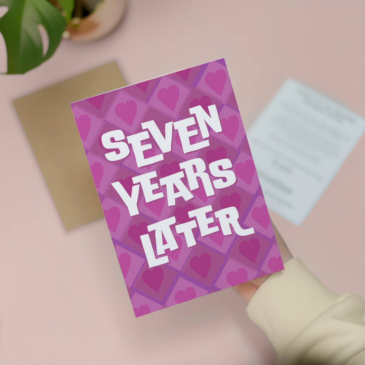 7th Anniversary Card for Wife Husband Boyfriend Girlfriend Wedding Gift Card