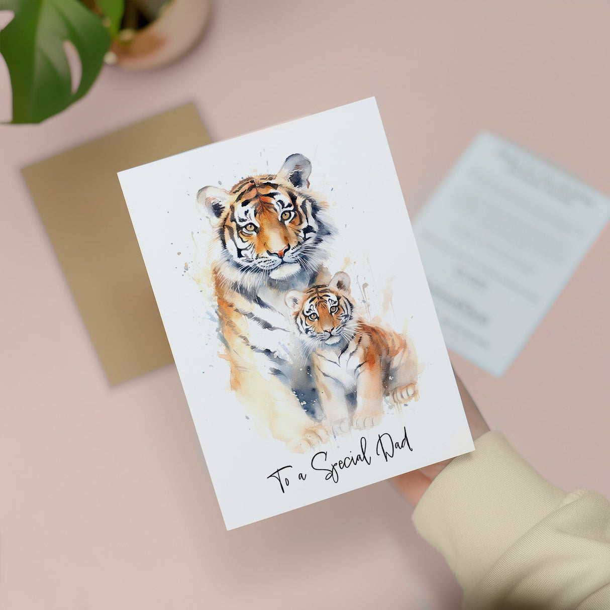 Birthday Card or Fathers Day Card Tiger Illustrateion For Him