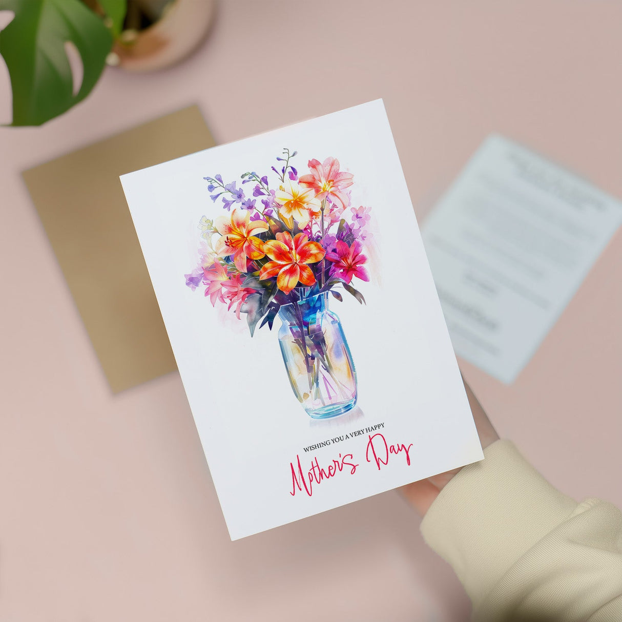 Mothers Day Card Floral Vibrant Pink Purple For Mum Mommy Mummy Sunday