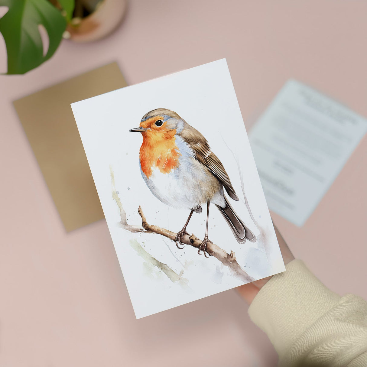Robin Notelet Any Occasion Birthday Easter Thank You Card For Her Him A6 A7 5x7