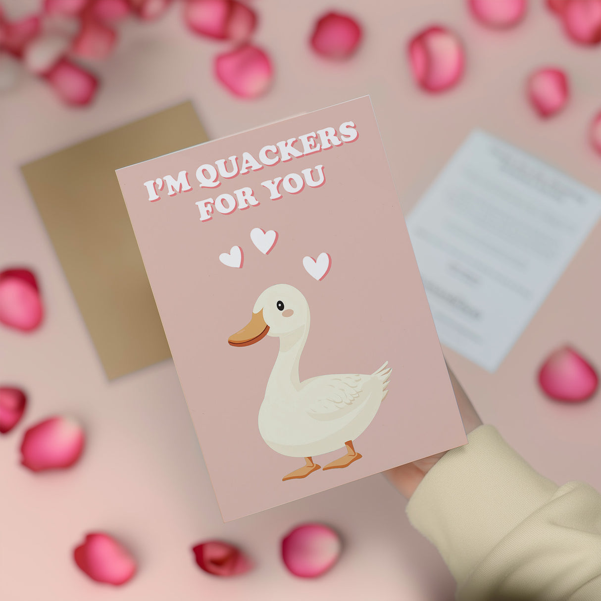 Cute Duck Anniversary or Valentine's Card I'm Quackers for You For Him or Her