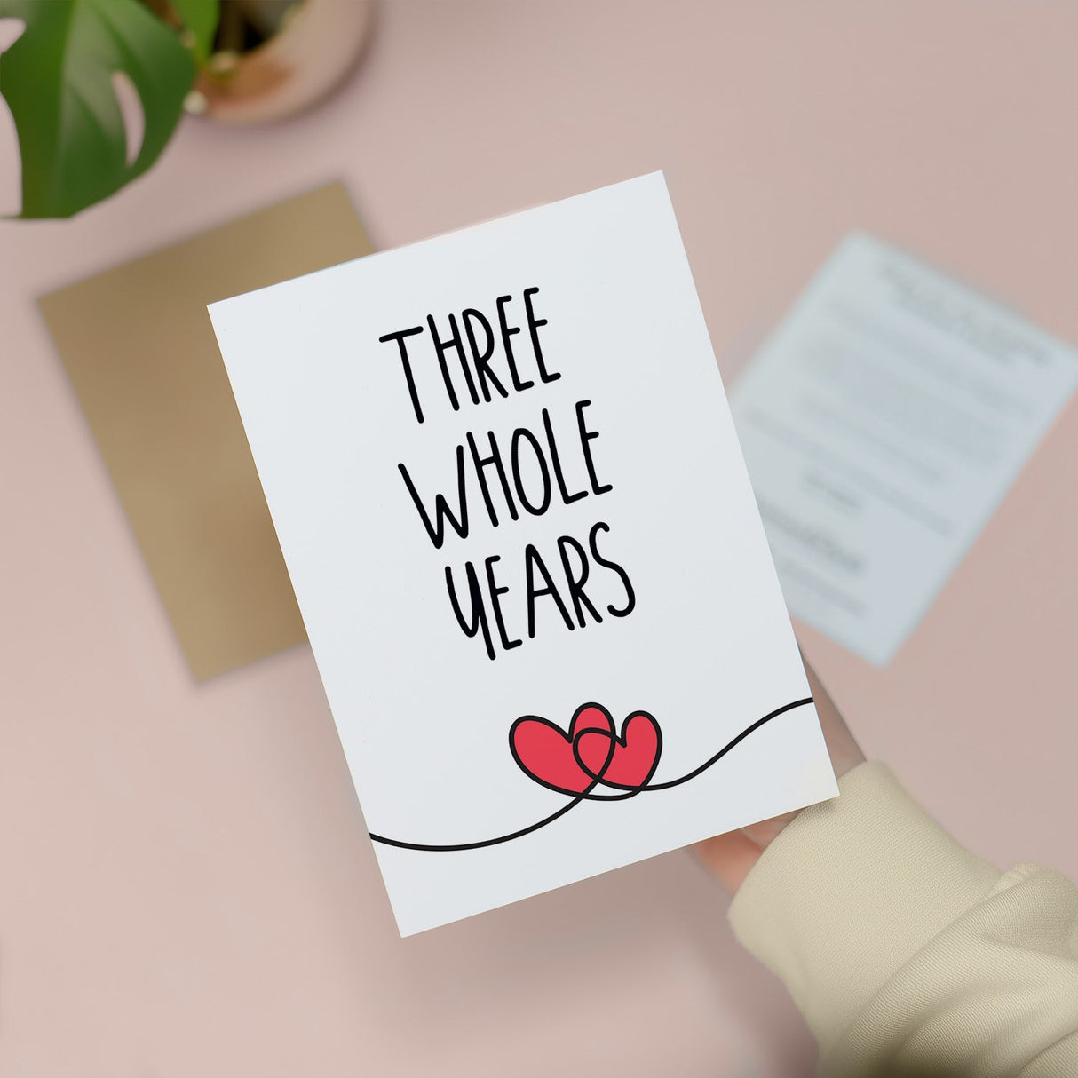 3 Year Anniversary Card for Spouse Partner Third Wedding Celebrations