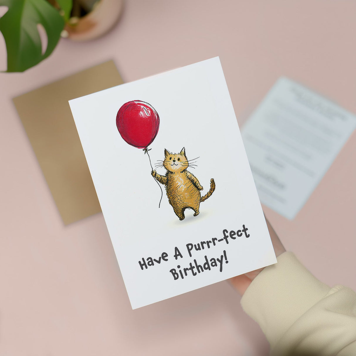 Kids Birthday Card Cute Cat Fun Perfect for Boy Girl Child