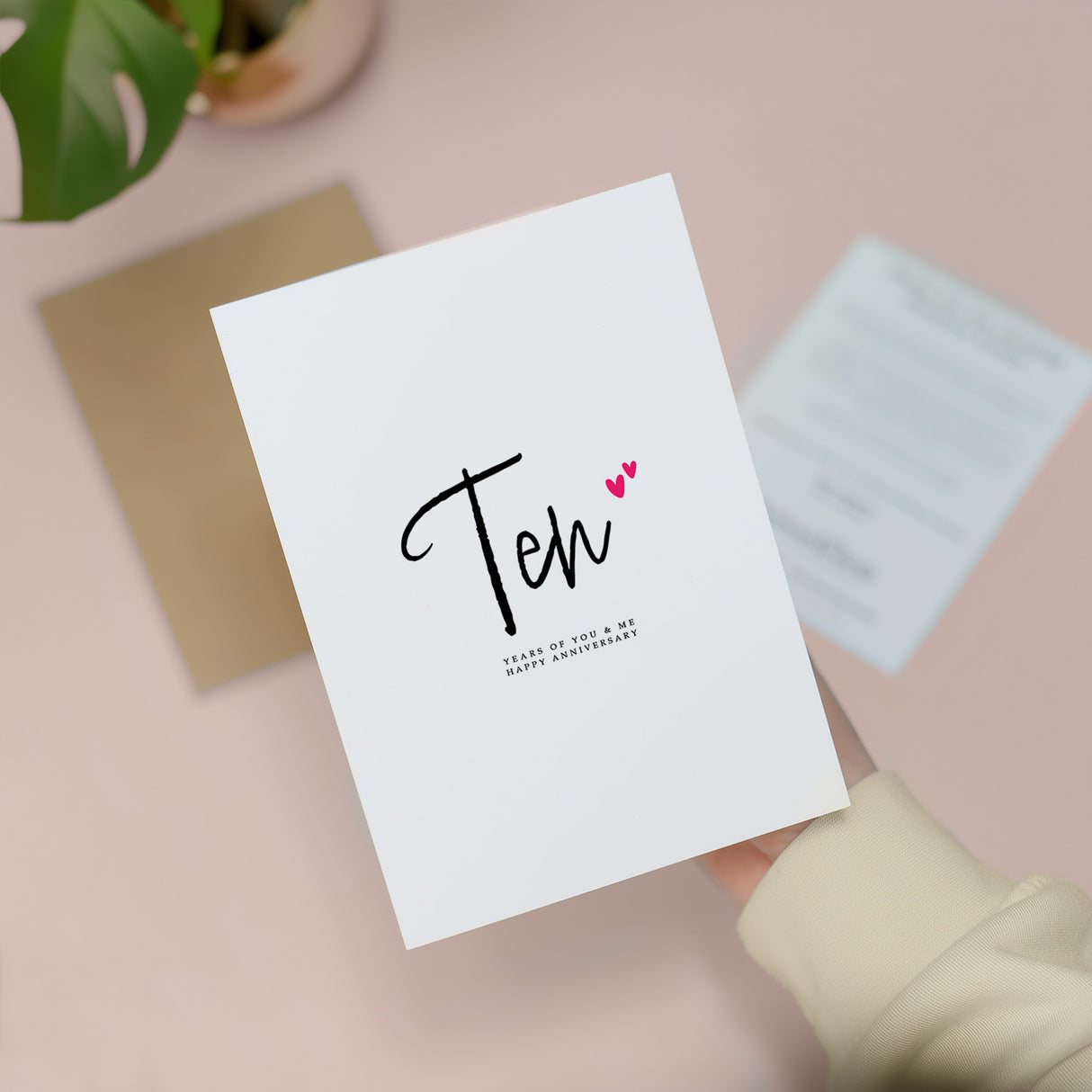 10 Year Anniversary Card for Husband Wife Boyfriend Girlfriend Wedding