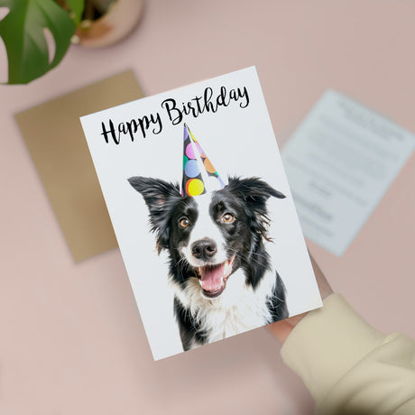 Fun Collie Dog Birthday Card For Him Her Mum Dad Sister Brother