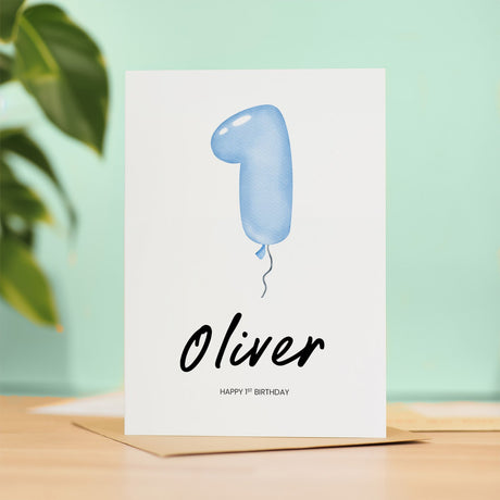 Personalised 1st Birthday Card For Boy Happy 1st Birthday