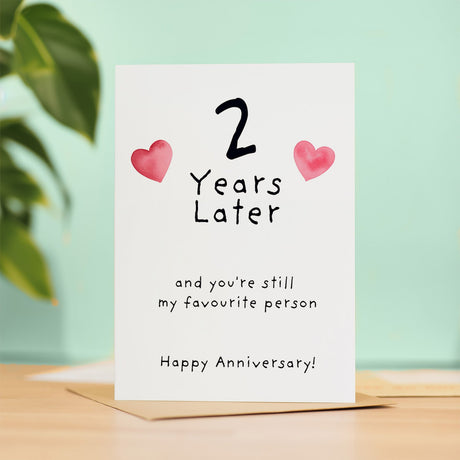 2nd Wedding Anniversary Card for Wife Husband Boyfriend Girlfriend 2 Year