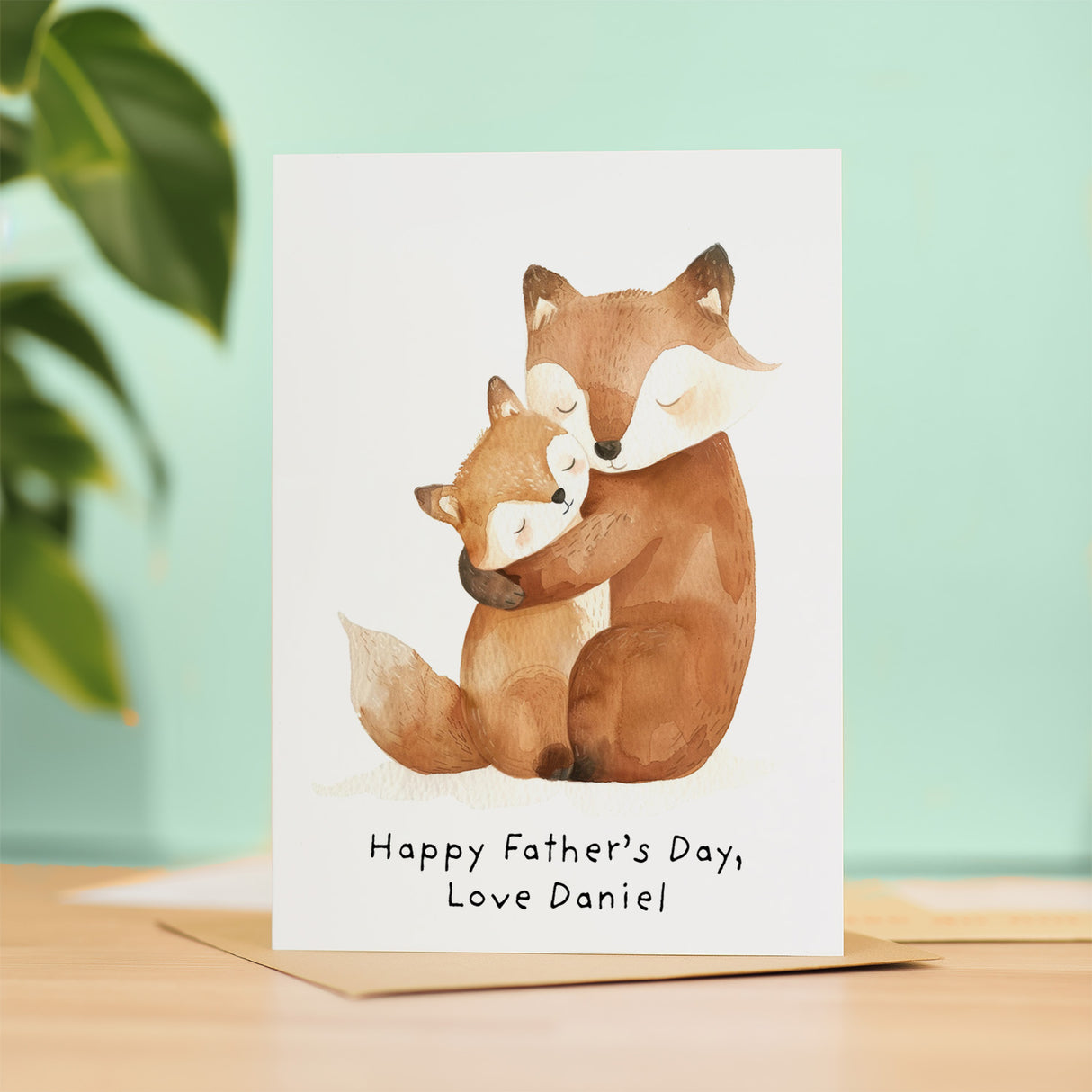 Fathers Day Card Personalised Cute Fox Cub For Dad Gift From Child