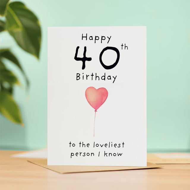 40th Birthday Card for Wife Sister Friend Her Special Celebration