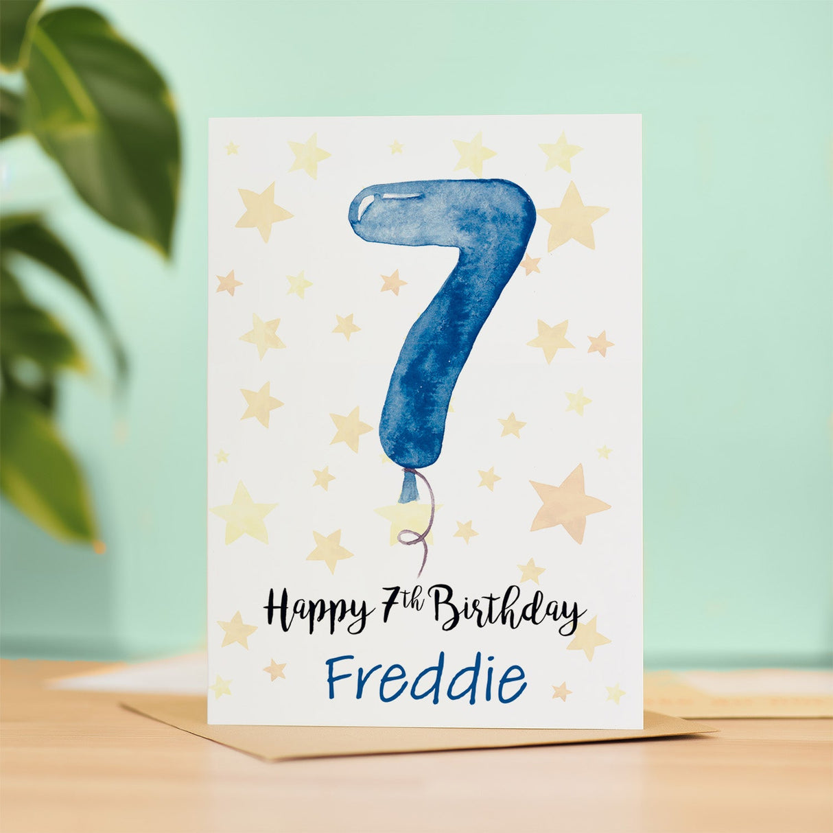 Custom 7th Birthday Card For Boy Personalised Name Seventh Child Celebration