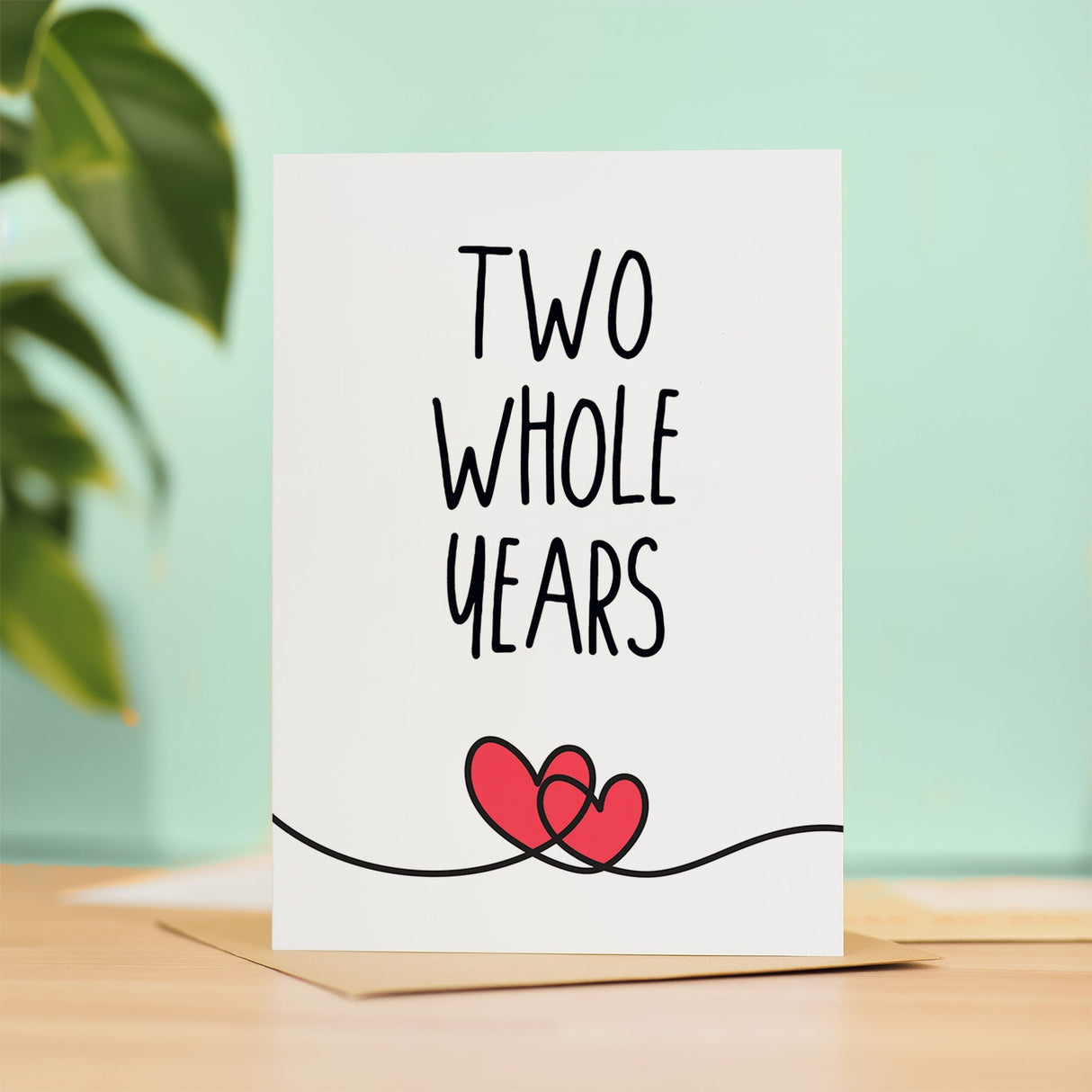 2 Year Anniversary Card for Husband Wife Boyfriend Girlfriend Second Wedding