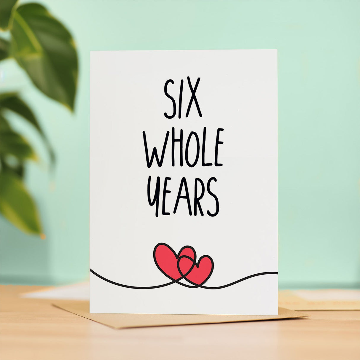 6 Year Anniversary Card for Husband Wife Boyfriend Girlfriend Wedding