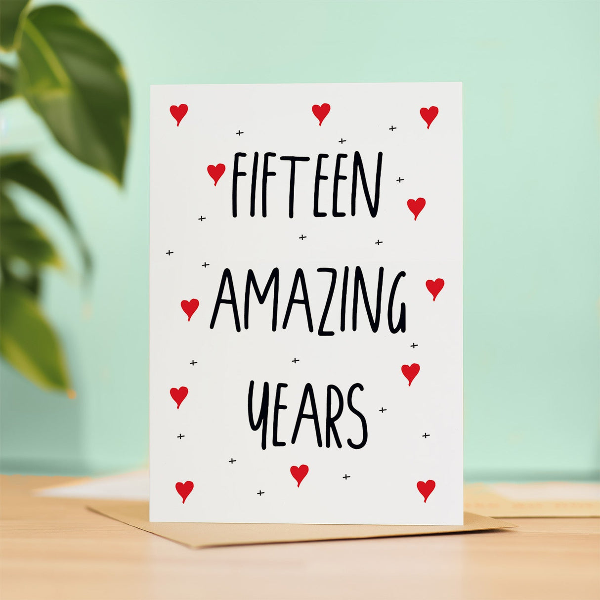 15 Year Anniversary Card for Wife Husband Boyfriend Girlfriend Wedding