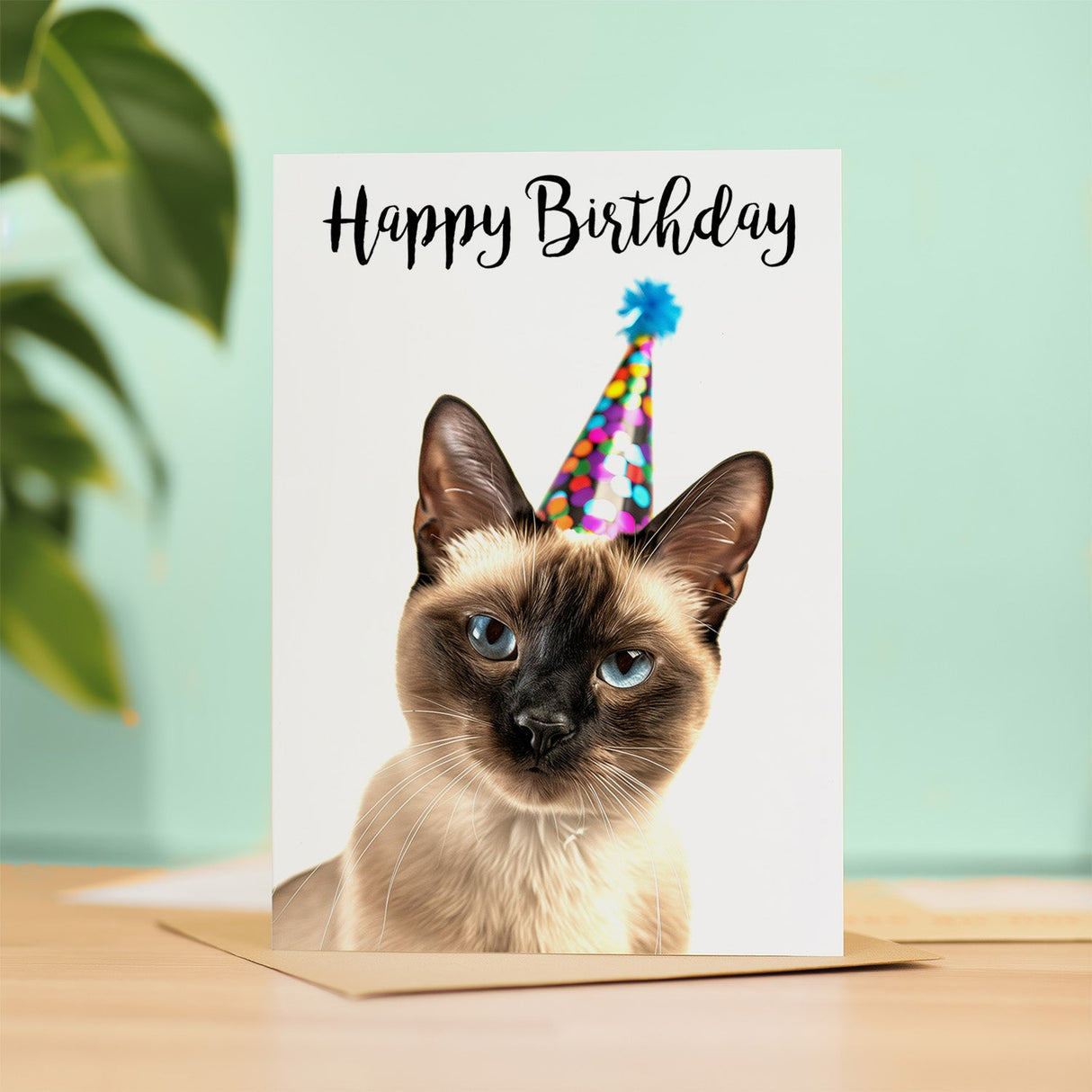 Siamese Cat Birthday Card for Friend Son Daughter Him Her Anyone