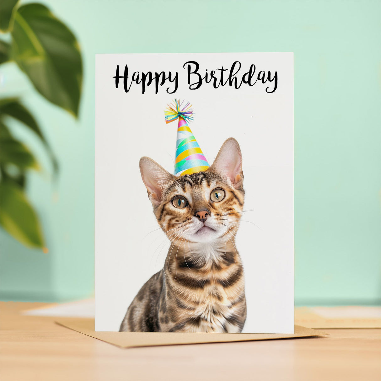 Bengal Cat Birthday Card For Anyone Friend Her Him Son Daughter