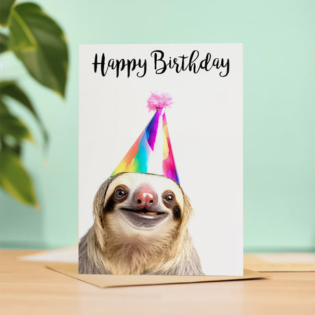 Fun Sloth Birthday Card for Him Her Mum Dad Sister Brother