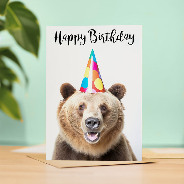 Fun Birthday Card Brown Bear for Him Her Mum Dad Sister Brother