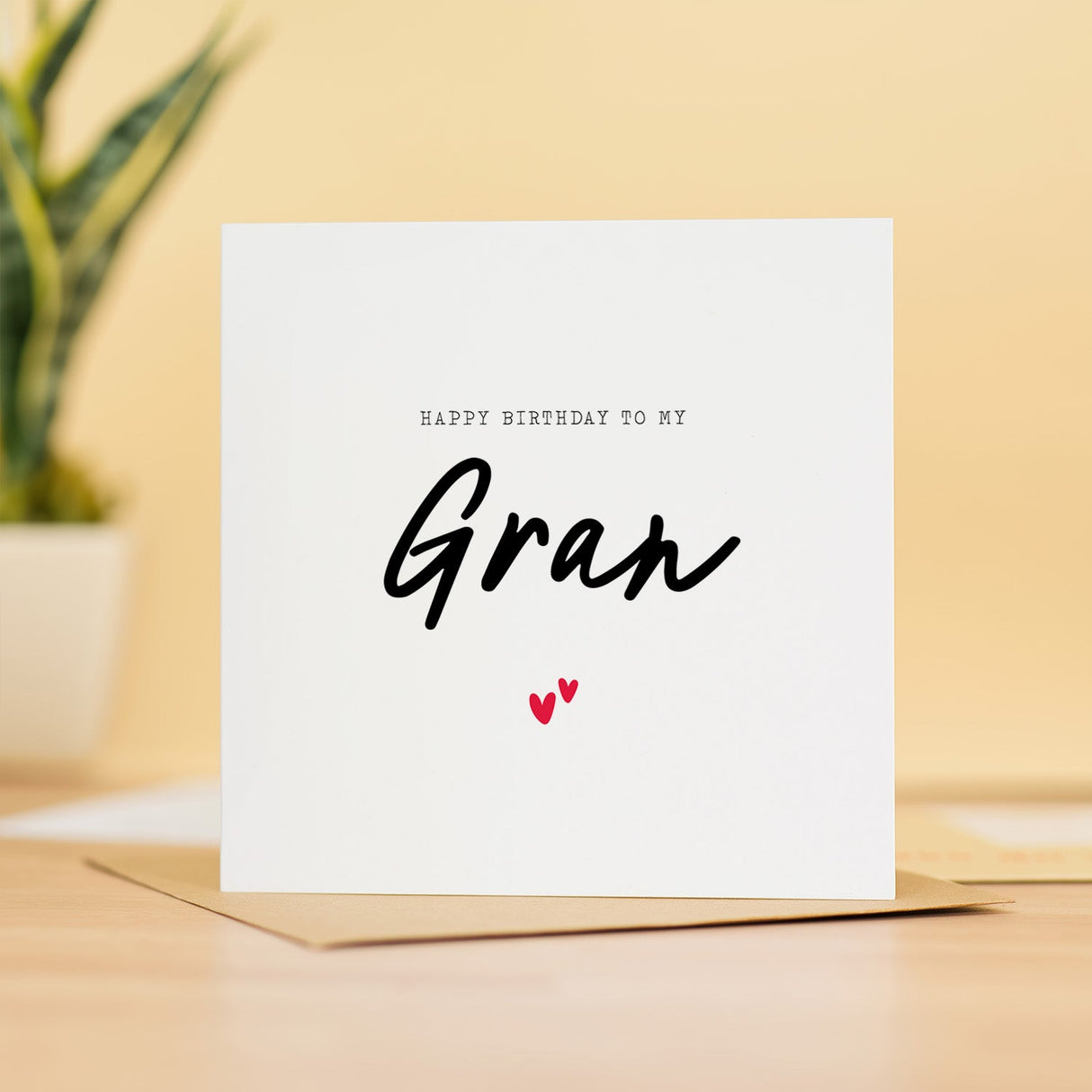 Gran Birthday Card Love Hearts Simple Happy Birthday For Gran