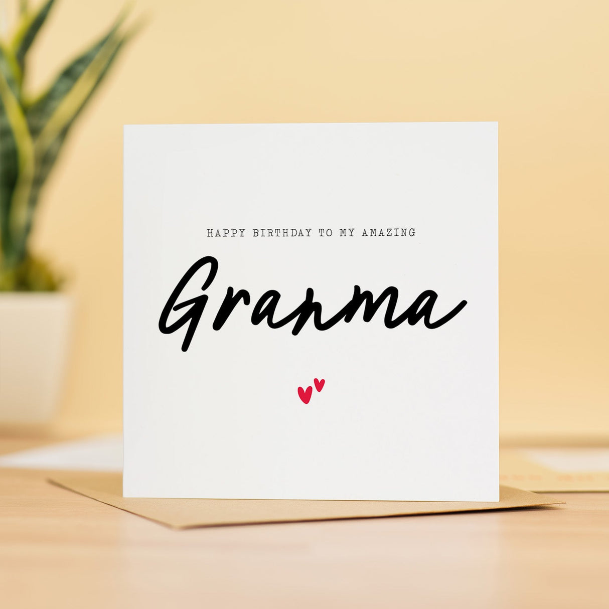 Granma Birthday Card Simple Hearts Love Happy Amazing Grandma Card
