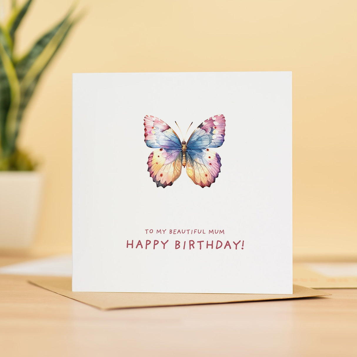 Mum Birthday Card Butterfly Design Beautiful Pretty For Mother