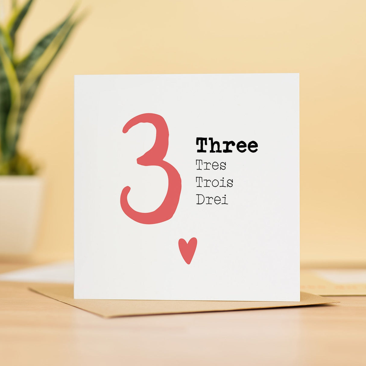3rd Anniversary Card for Husband Wife Boyfriend Girlfriend 3 Year Card
