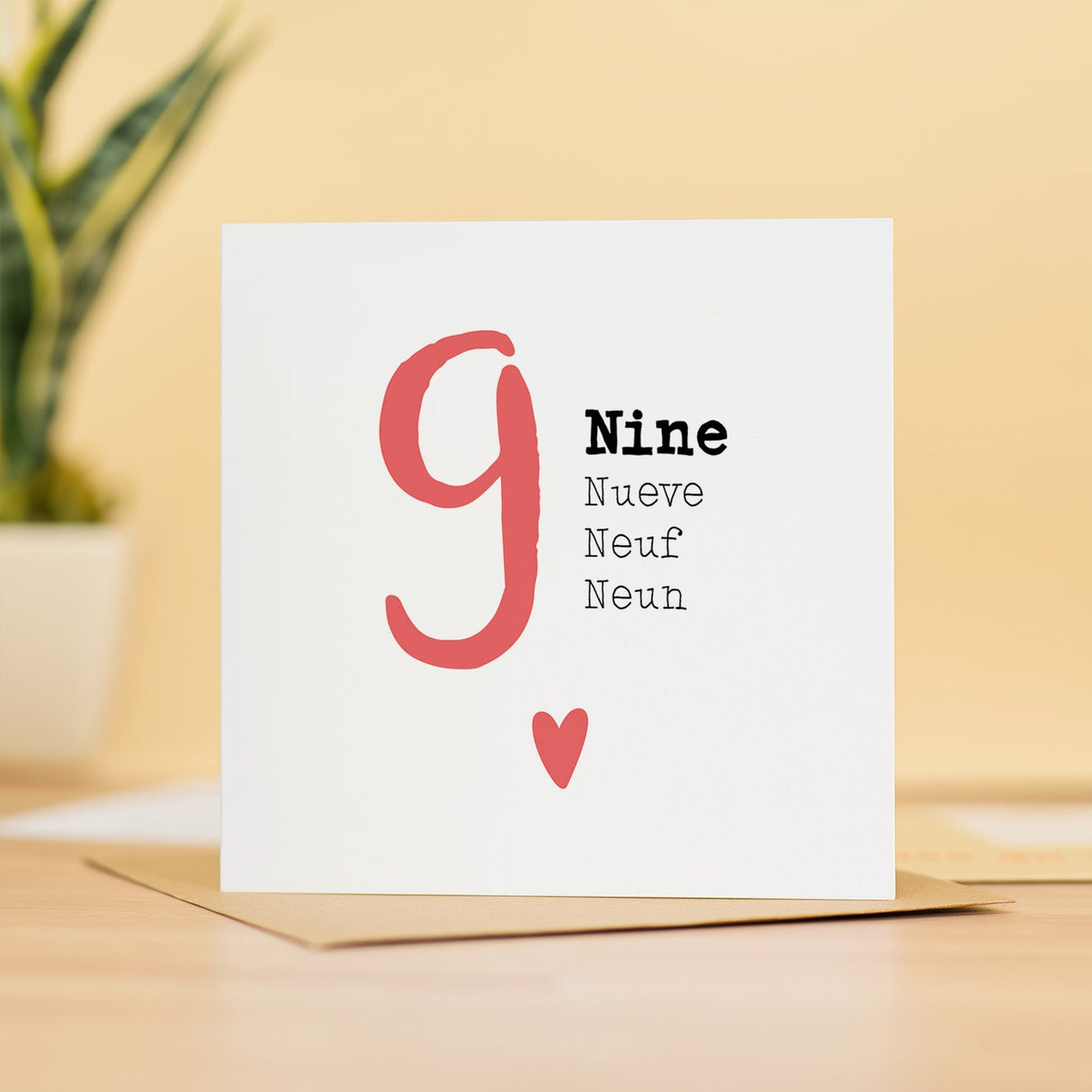 9th Anniversary Card for Husband Wife Boyfriend Girlfriend 9 Year Card