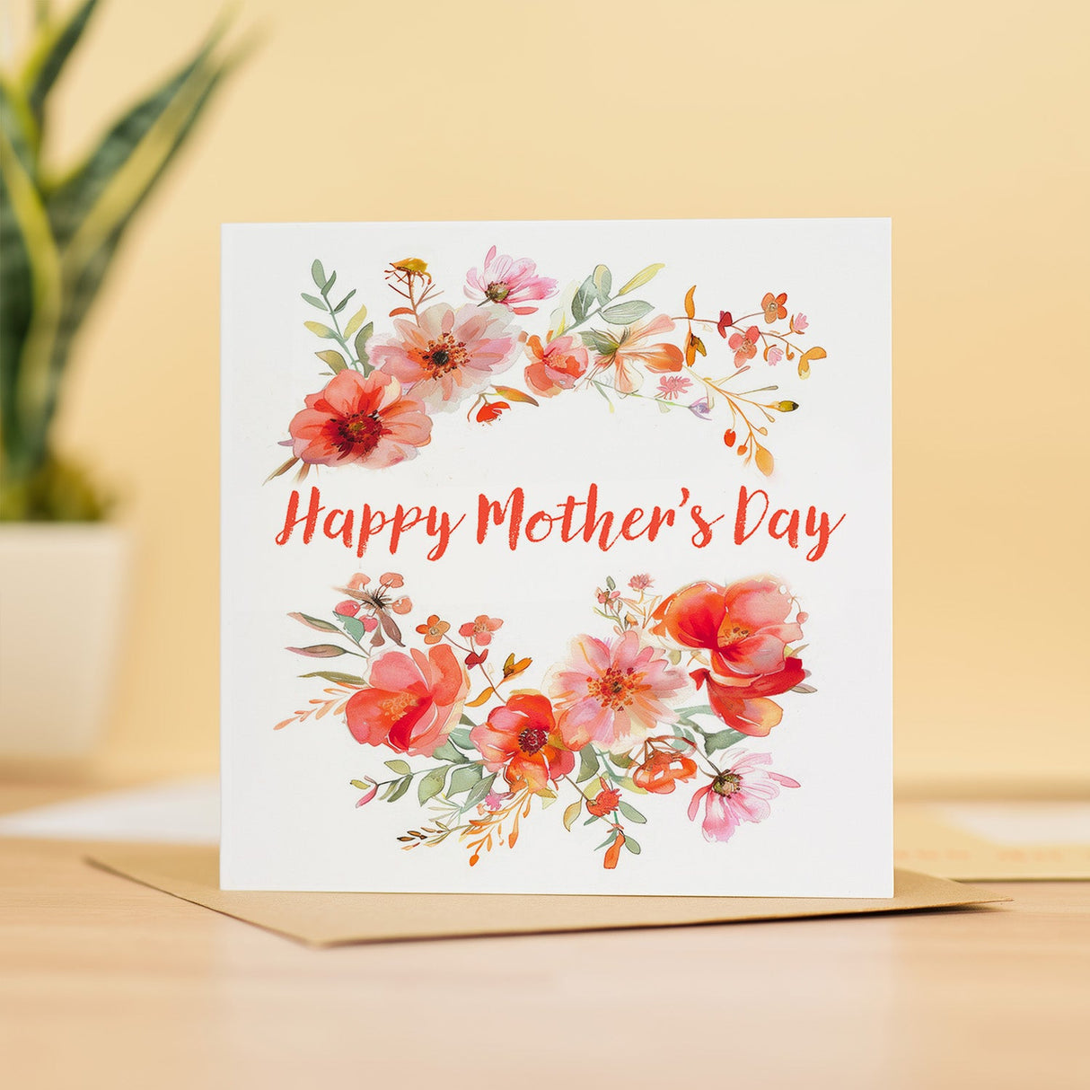 Mothers Day Card Floral Garland For Mum Mom Mummy Happy Mothers Day Gift