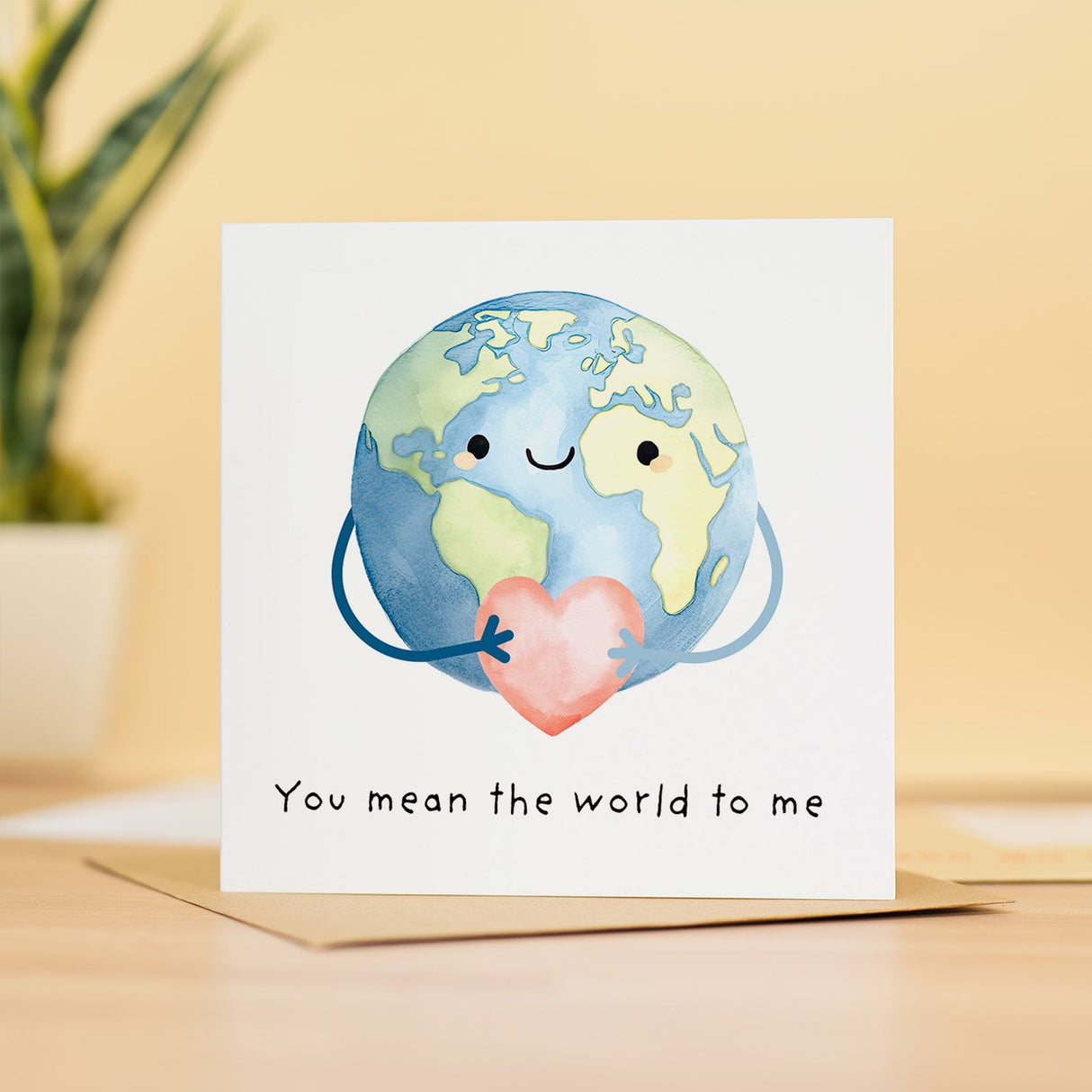 Anniversary Love Card for Girlfriend Boyfriend Wife Husband Cute World Card